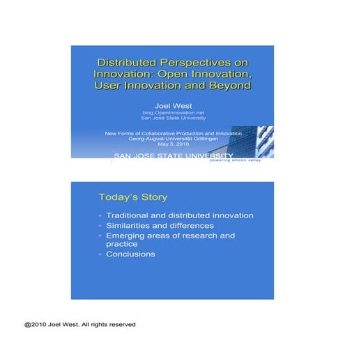 Distributed Perspectives on Innovation