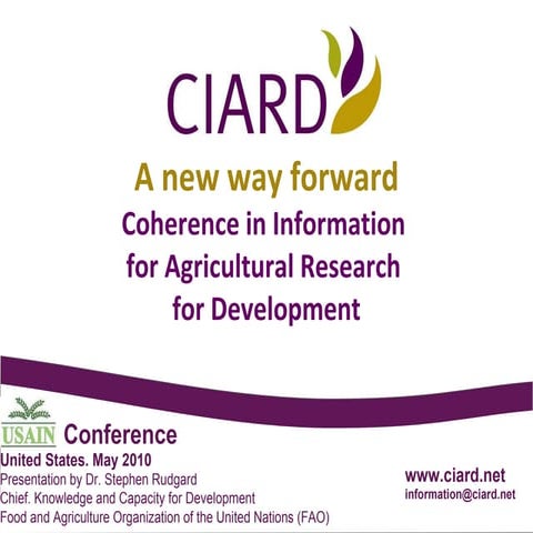 2010-05 CIARD Detailed Presentation - English