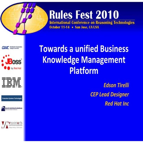 Towards unified knowledge management platform (rulefest 2010)