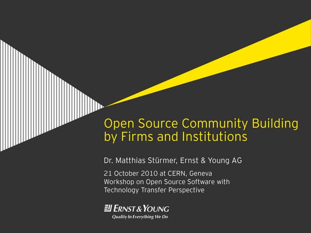 Open Source Community Building by Firms and Institutions