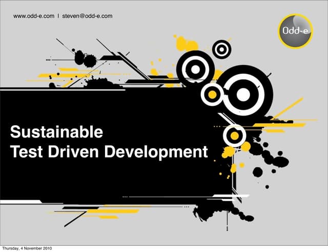 2010.10.30 steven sustaining tdd   agile tour shenzhen