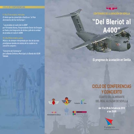 Programa del ciclo conferencias Del Bleriot al A-400M