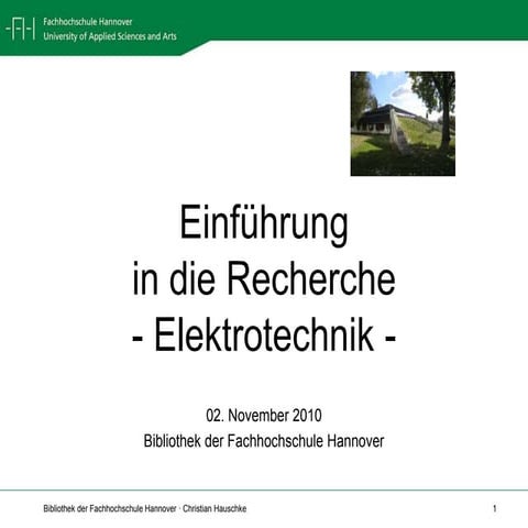 Einführung in die Fachrecherche Elektrotechnik