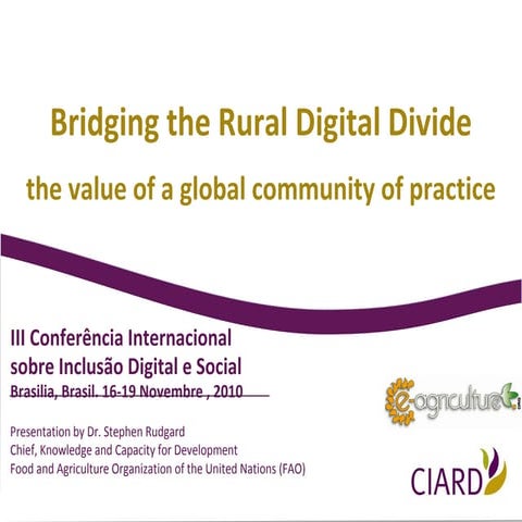 2010-11 CIARD - Bridging Rural Digital Divide (Brasil) - English