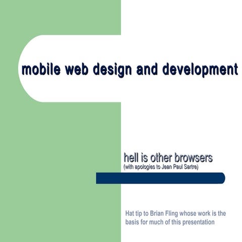 Designing for Mobile: UX for designers and developers