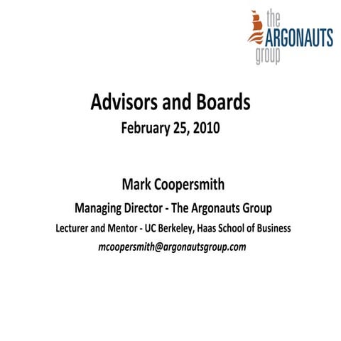 2010 2 25 Advisors And Boards