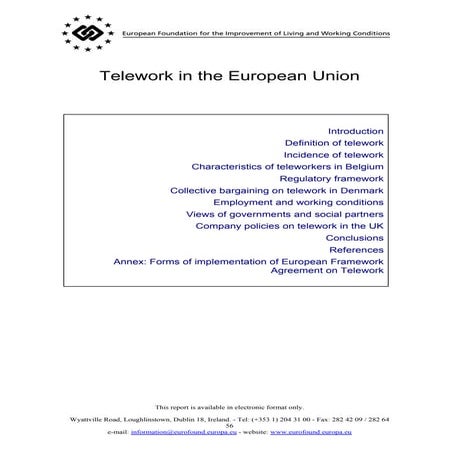 Telework In The European Union