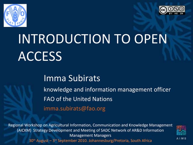 Introduction to Open Access