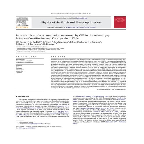 Estudio antes del Terremoto Chile 2010