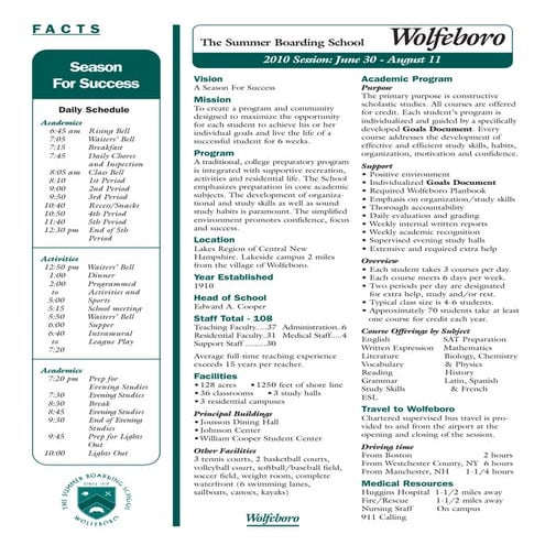 2010  W C S  Factsheet