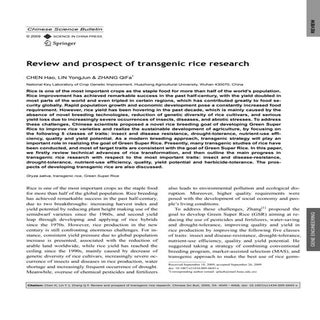Review and prospect of transgenic r...
