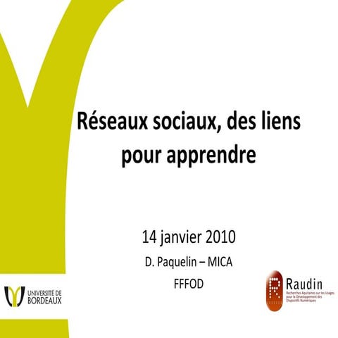 Réseaux sociaux, des liens pour apprendre