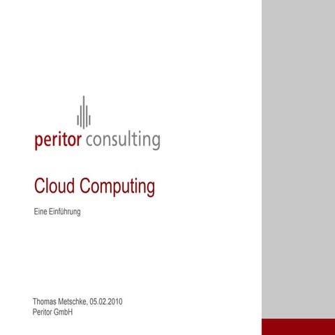 Einführung in's Thema Cloud Computing - EduCamp Hamburg 2010