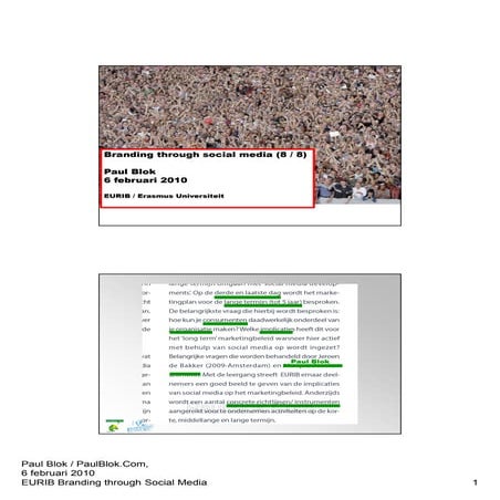 EURIB leergang Branding Through Social Media (sessie 8 van 8)