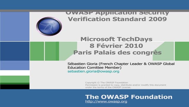 2010 02 09 Ms Tech Days Owasp Asvs Sgi V01