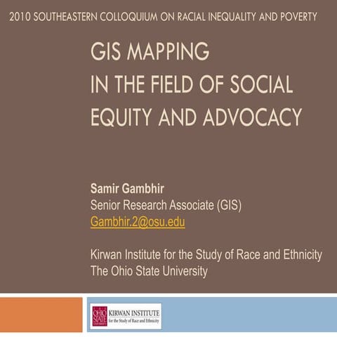GIS Mapping in the Field of Social Equity and Advocacy