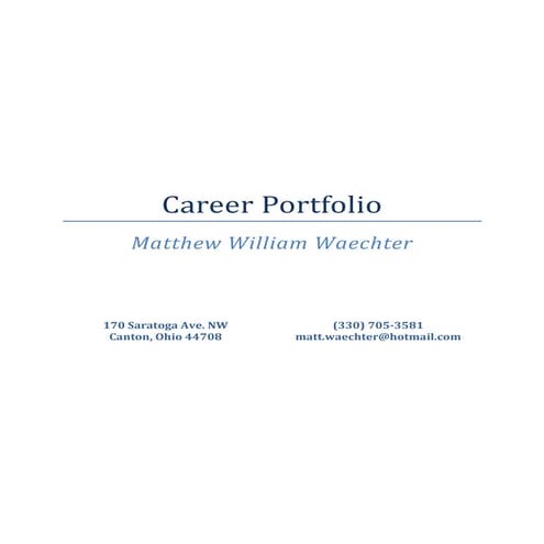 Career Portfolio