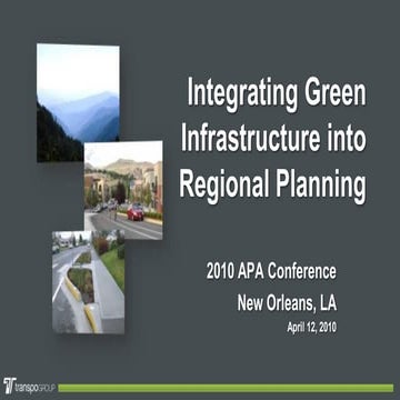 Integrating Green Infrastructure into Regional Planning