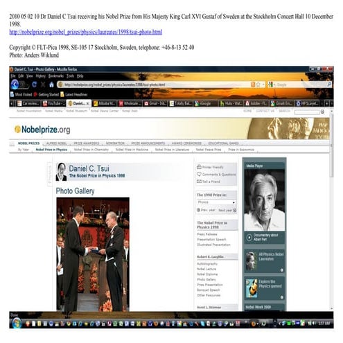 2010 05 02 10 Dr Daniel C Tsui  Physics Nobel Prize King Carl Xvi Gustaf Of S...