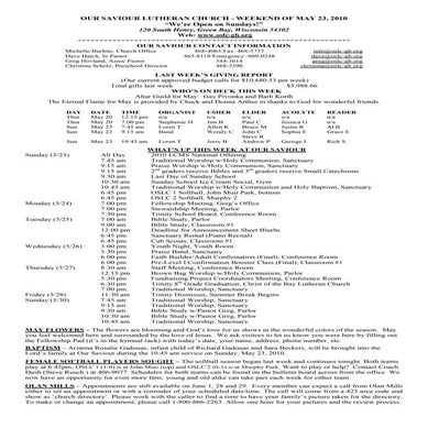 20100523 announcements