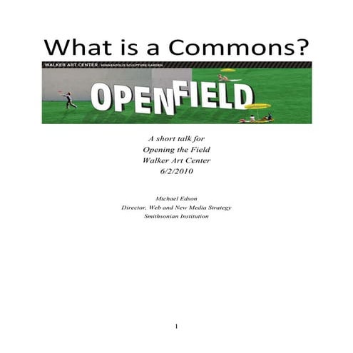 Michael Edson @ Walker Art Center: What is a Commons