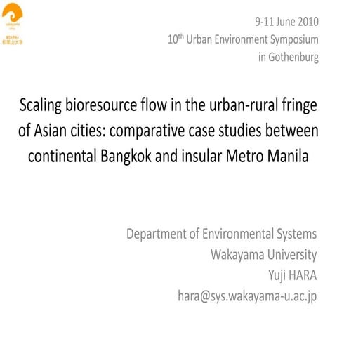 Scaling bioresource flow in the urban-rural fringe of Asian cities: comparati...
