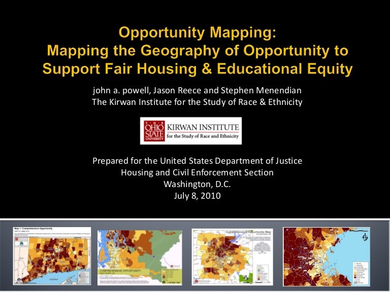 Opportunity Mapping: Mapping the Geography of Opportunity to Support…