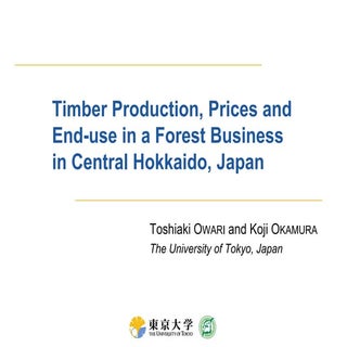 Timber production, prices and end-u...