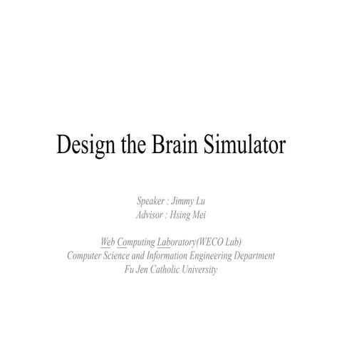 Design the Brain Simulator