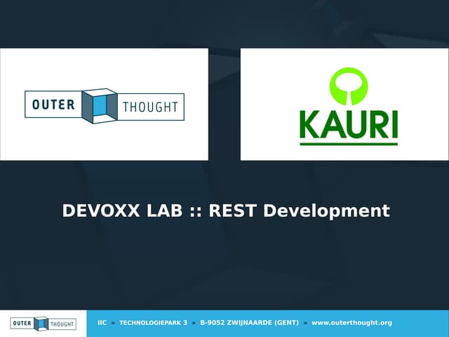 Devoxx 2010 | LAB : ReST in Java