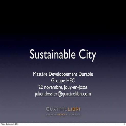 cours ville post carbone Mastère Développement Durable HEC (2010-2011)