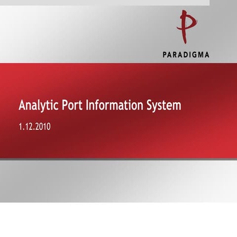 APIS - Analytical Port Information System