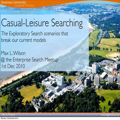 Casual-Leisure Search - Enterprise Search London Meetup
