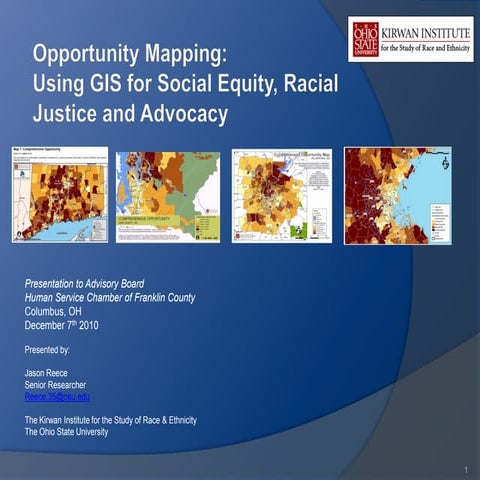 Opportunity Mapping: Using GIS for Social Equity, Racial Justice and Advocacy