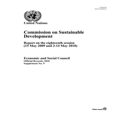 2010 18th Report - Commission on Sustainable Development (CSD)