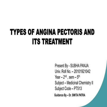 Types of angina pectoris and it's treatment 