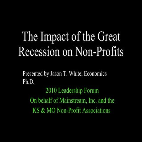 The recession and nonprofits