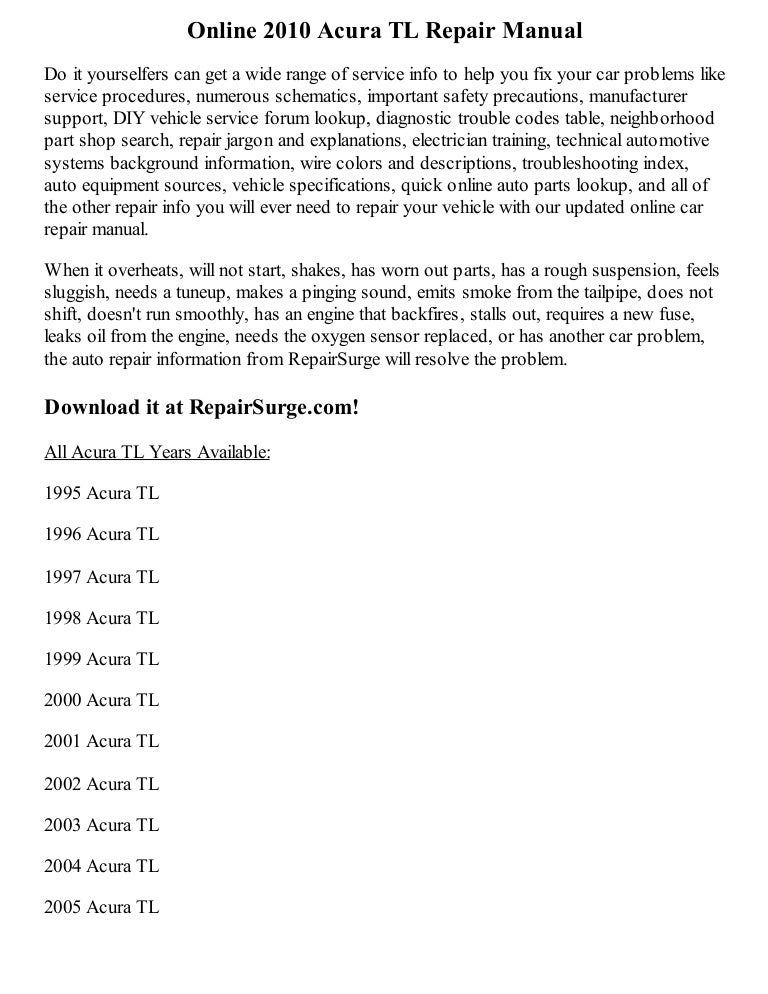 Acura Tl Manual Download Acura Tl Manual Download