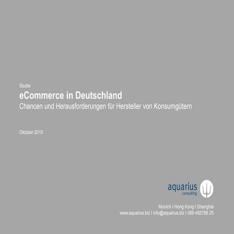 eCommerce in Deutschland - Chancen und Herausforderungen für Hersteller von K...