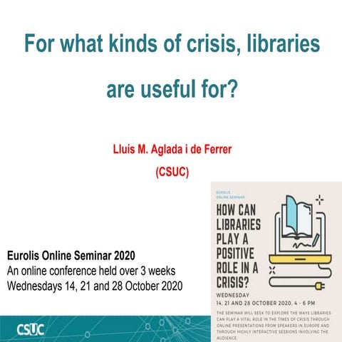 Some thoughts and consideration on crisis and libraries