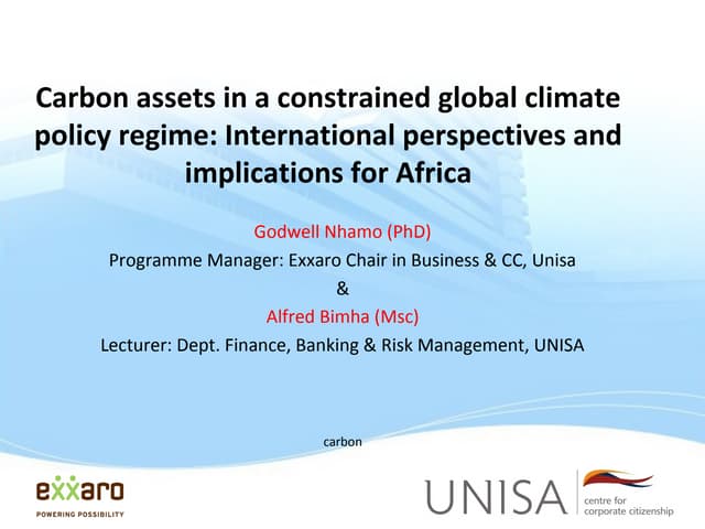 Carbon disclosure in South Africa: Corporate green wash of genuine transition to low carbon economy?