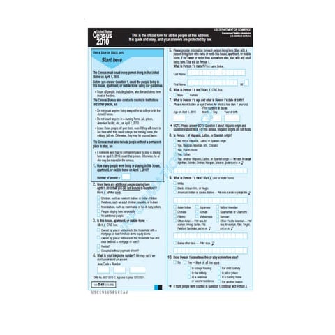 2010 Census Form | PDF