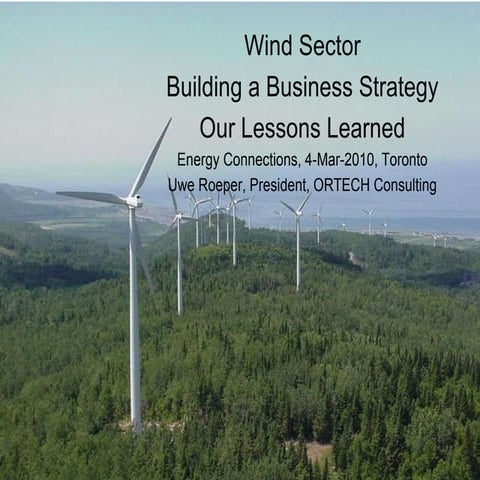 Wind Sector Building a Business Strategy Our Lessons Learned