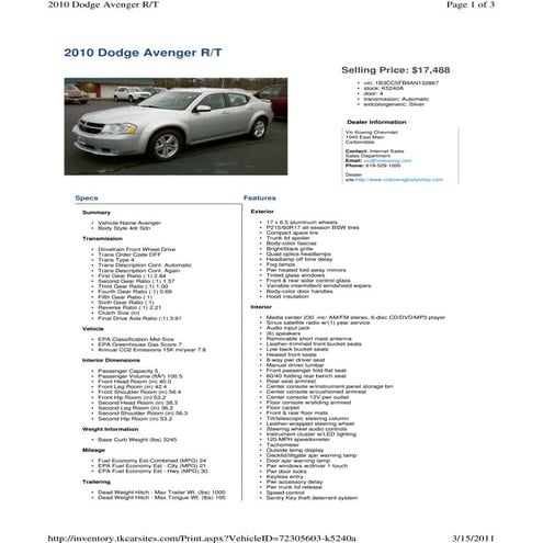 2010 dodge avenger rt
