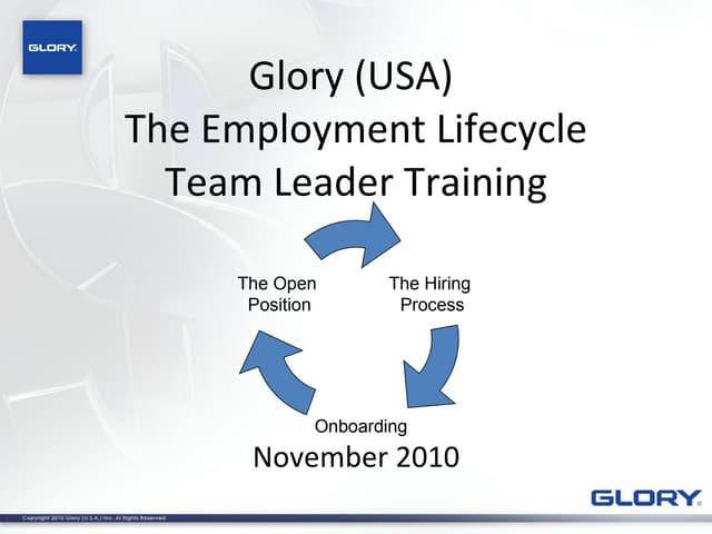 2010 Employment Lifecycle And Orientation Team Lead Training