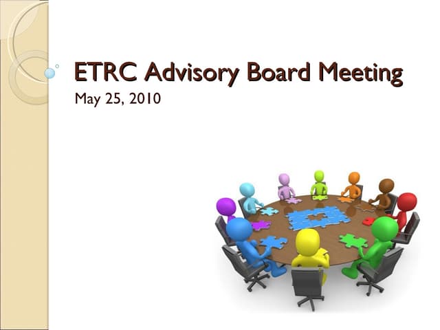 2010 etrc advisory board meeting