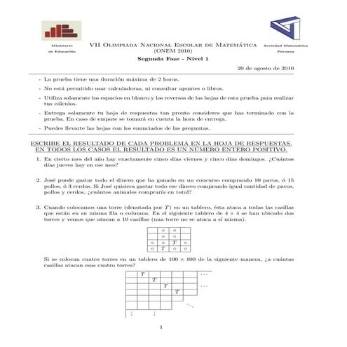 ONEM 2010: Fase N°2- Nivel 1