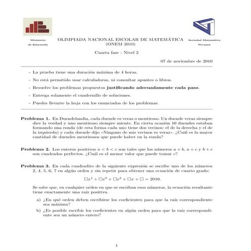 ONEM 2010: Fase N°4- Nivel 2