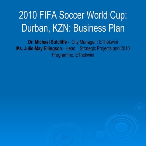 World cup case study 2010 | PPT