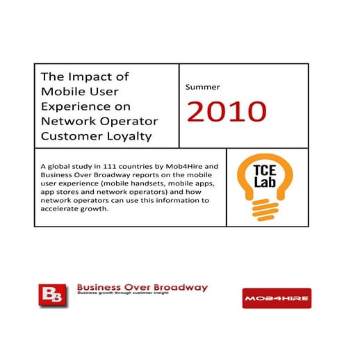 Global wireless network operator and mobile satisfaction / customer loyalty s...